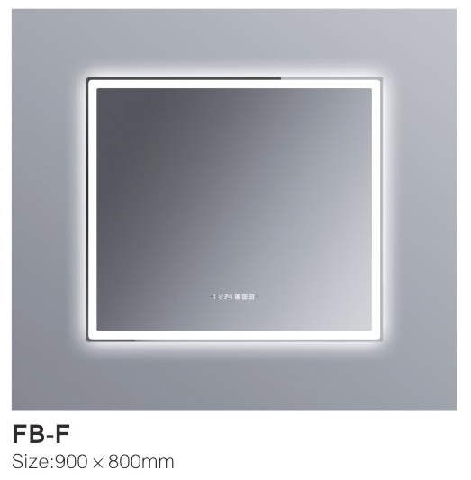 FB-F WALL-MOUNTED LED BATHROOM MIRROR WITH DIMMABLE, ANTI-FOGGING, ILLUMINATING BATHROOM MIRROR WITH INTELLIGENT TOUCH BUTTON DISPLAYING TIME
