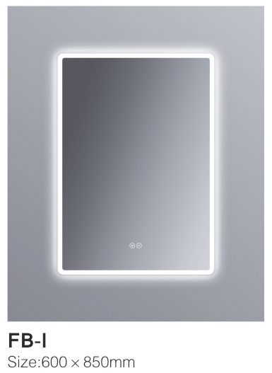 FB-I BATHROOM MIRROR WITH LIGHT ANTI-FOG FUNCTION TOUCH SWITCH HORIZONTAL OR VERTICAL SUSPENSION