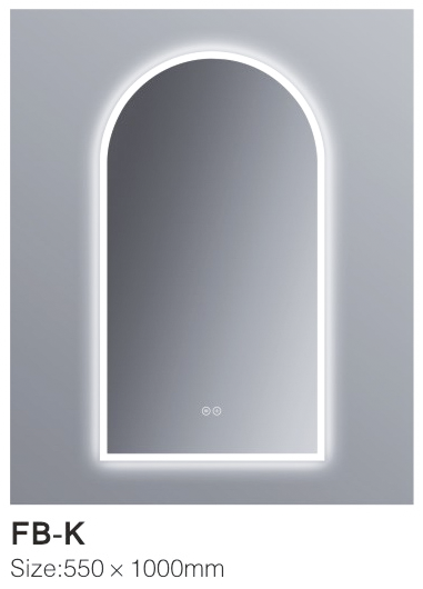 FB-K SEMI-CIRCULAR LED BATHROOM MIRROR WALL-MOUNTED DRESSING MIRROR ANTI-FOG HD SMART MIRROR